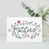 Carte De Remerciements happy mothers day lettering (Debout devant)