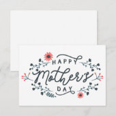 Carte De Remerciements happy mothers day lettering (Devant / Derrière)