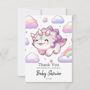 Carte De Remerciements Happy Simple Dinosaur Baby shower