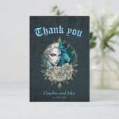 Carte De Remerciements Harmonie des éléments, la femme avec le lion. (Debout devant)