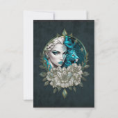 Carte De Remerciements Harmonie des éléments, la femme avec le lion. (Dos)