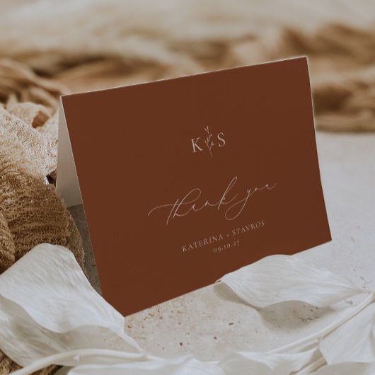 Carte De Remerciements HARMONIE Terracotta Mariage Photo