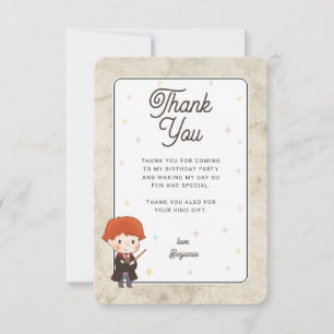Carte De Remerciements Harry Potter Chibi Ron Weasley Magicien Anniversai