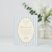 Carte De Remerciements Harry Potter Hedwig Rayure Bleue Anniversaire (Debout devant)