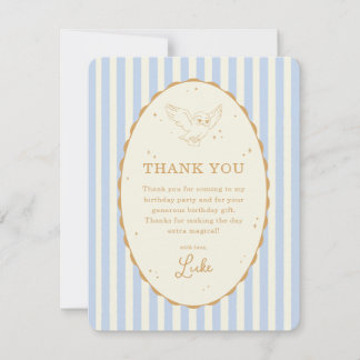 Carte De Remerciements Harry Potter Hedwig Rayure Bleue Anniversaire