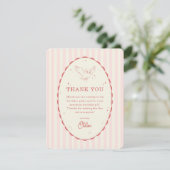 Carte De Remerciements Harry Potter Hedwig Rayure Rose Anniversaire (Debout devant)