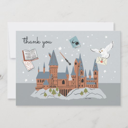 Carte De Remerciements Harry Potter Hogwarts Castle Baby Shower Thank You (Devant)