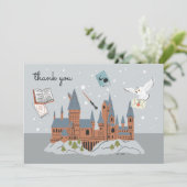 Carte De Remerciements Harry Potter Hogwarts Castle Baby Shower Thank You (Debout devant)