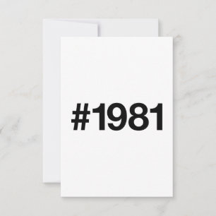 Carte De Remerciements Hashtag 1981 44 Anniversaire
