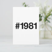 Carte De Remerciements Hashtag 1981 44 Anniversaire (Debout devant)