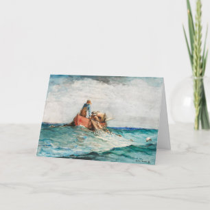 Carte De Remerciements Hauling In The Nets (1887) Par Winslow Homer