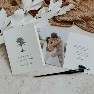 Carte De Remerciements Havana Palm   Vintage Palm Tree photo Mariage