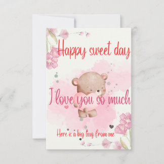 Carte De Remerciements Have a Sweet Day My Love – Romantic Pink Greeting 