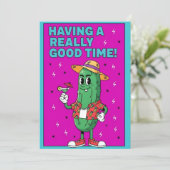 Carte De Remerciements Having a Really Good funny pickle vacation summer (Debout devant)