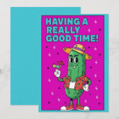 Carte De Remerciements Having a Really Good funny pickle vacation summer (Devant / Derrière)