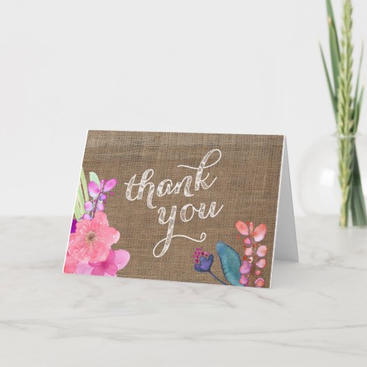 Carte de remerciements Hawaii, Luau carte de remer (Devant)