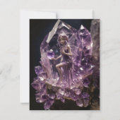 Carte De Remerciements Healing Crystals Amethyst Fairy Birthday (Devant)