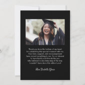 Carte De Remerciements Heart Calligraphy Script Graduation (Dos)