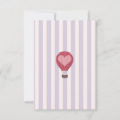 Carte De Remerciements Heart Hot Air Balloon Pastel Purple Baby shower (Dos)