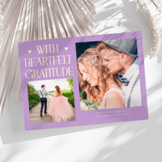 Carte De Remerciements Heartfelt Gratitude Lemon Wisteria Wedding Photo