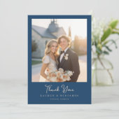 Carte De Remerciements Heartfelt Navy Romantic Photo (Debout devant)