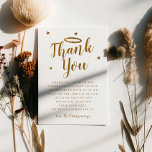 Carte De Remerciements Heaven a envoyé Gold Halo Baby shower Stars<br><div class="desc">Carte de remerciements à thème Chrétien ou ange doux avec des étoiles faux or et halo. Le texte dit "merci" en caractères manuscrits. Le texte par défaut remercie les invités pour la célébration et le cadeau. Customisez ce produit en ajoutant votre nom au bas. Conception neutre pour le genre.</div>