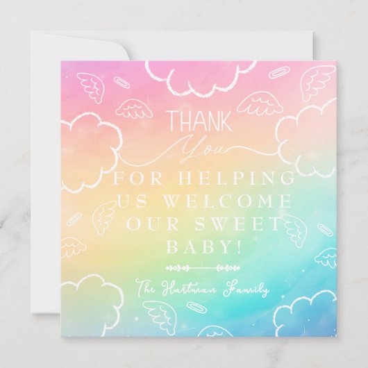 Carte De Remerciements Heavenly Rainbow Labor & Delivery NICU Hospital (Devant)