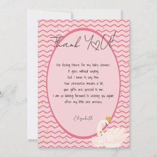 Carte De Remerciements Hello Baby Swan Thank You