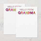 Carte De Remerciements Hello from Grandma Notecards (Devant / Derrière)