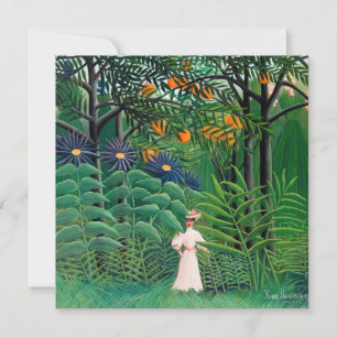 Carte De Remerciements Henri Rousseau - Femme marchant dans une forêt exo