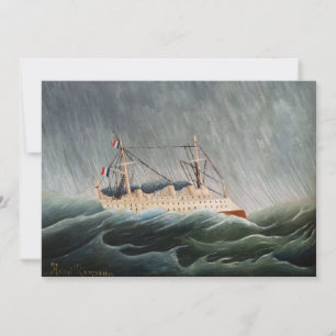 Carte De Remerciements Henri Rousseau - Le Navire dans la Tempête