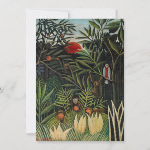 Carte De Remerciements Henri Rousseau - Singes et perroquets en Forêt Vie