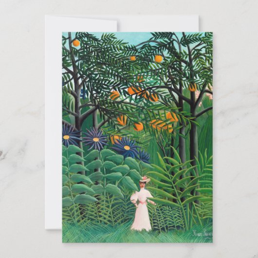 Carte De Remerciements Henri Rousseau - Une femme marche dans une forêt e (Devant)