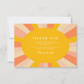 Carte De Remerciements Here Comes The Sun Retro Bridal Shower (Devant)