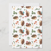 Carte De Remerciements Hérisson Mignon Champignon Forêt Animaux Enfants (Dos)