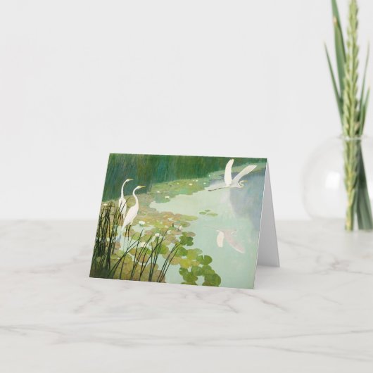 Carte De Remerciements Hérons en été par Newell Convers Wyeth (Devant)