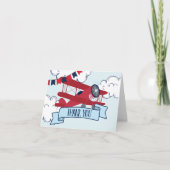 Carte De Remerciements Heure Vol avion Anniversaire (Devant)