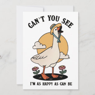 Carte De Remerciements Heureuse Comme Peut Être Mignonne Joyeuse Oie