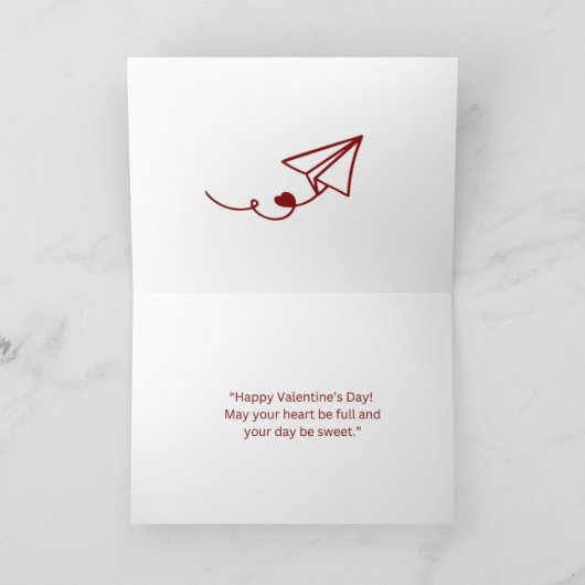 Carte De Remerciements Heureuse Sainte-Valentin (Intérieur)