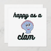 Carte De Remerciements Heureux comme une palourde (Devant / Derrière)