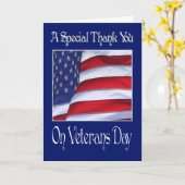 Carte de remerciements heureux de jour de vétérans (Fleur jaune)