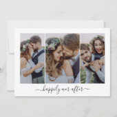 Carte De Remerciements Heureux Jamais après Script Triptych Mariage photo (Devant)