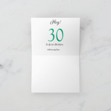 Hey c'est anniversaire 30 ans vert noir lettre gra