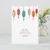 Carte De Remerciements Hibachi Japonais Lanterns Chef fête d'anniversaire (Debout devant)