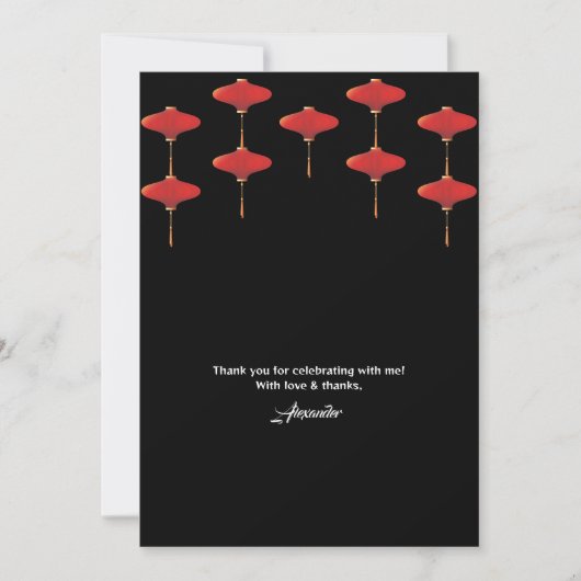 Carte De Remerciements Hibachi Thème Anniversaire Chef privé Parti japona (Devant)