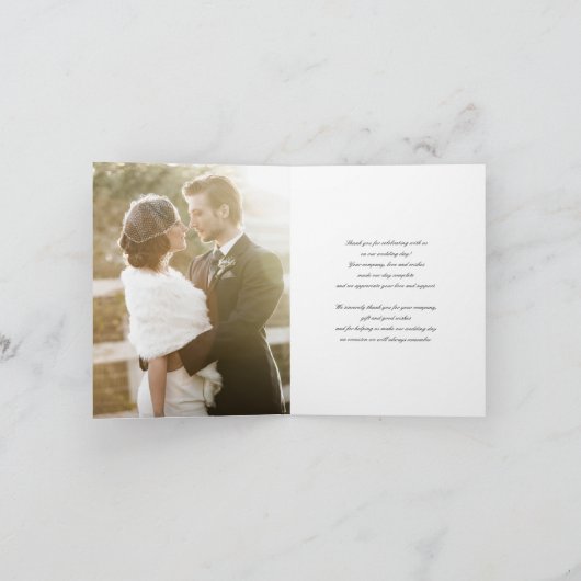 Carte De Remerciements Hibiscus bleu et hirondelles Mariage de tableau de (Intérieur)