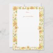 Carte De Remerciements Hibiscus & dentelle JAUNE (Dos)