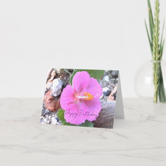 Carte De Remerciements Hibiscus Flower Happy Birthday Blank Greeting Card (Devant)