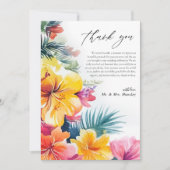 Carte De Remerciements Hibiscus Plage tropicale Destination Mariage (Devant)