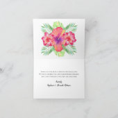 Carte De Remerciements Hibiscus tropical Fleur d'aquarelle de plage Maria (Intérieur)